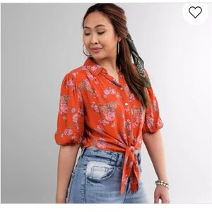 Free People Celia Blouse, Floral Tie-Front